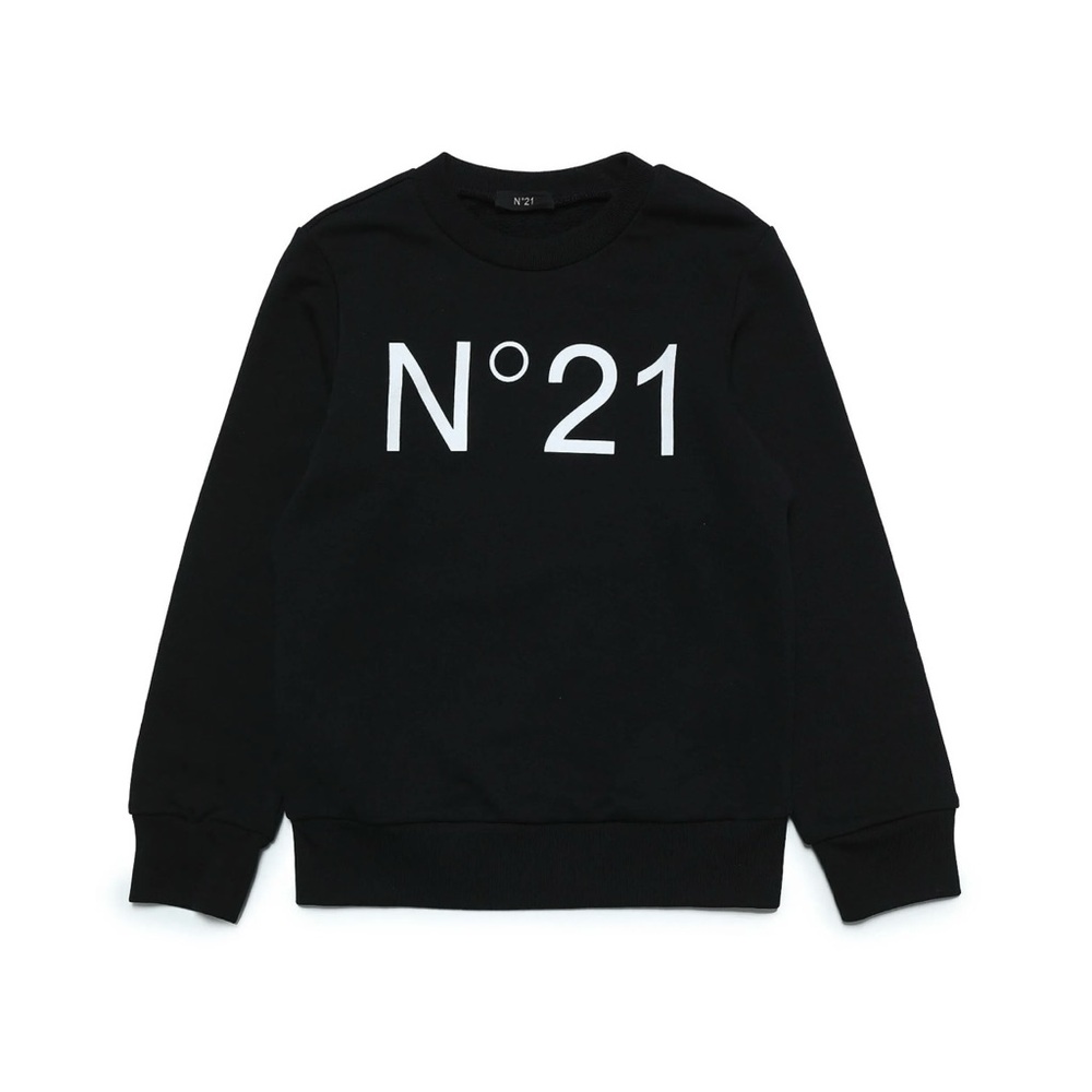 No. 21 Kids Black Sweatshirt with Bold White Logo